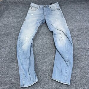 G-Star Raw Jeans Mens 29x32 Light Blue Denim Arc 3D Slim Distressed (FIT 30x30)‎